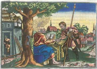 Kolorierter Kupferstich: Briefe des Petr...