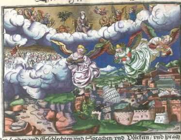 Kolorierter Kupferstich: Das Lamm und di...