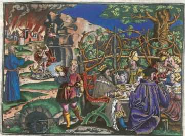 Kolorierter Kupferstich: Hosea din