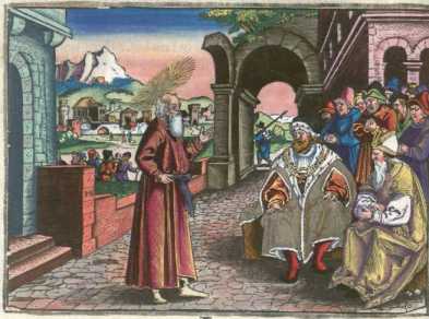 Kolorierter Kupferstich: Haggai
