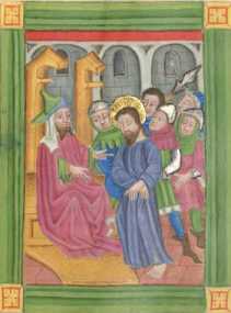 Miniatur: Christus vor Kajaphas ... dans