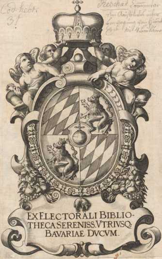 Vorderer Spiegel mit Ex Libris
 ... din