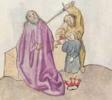 Miniatur am oberen Rand:Moses zerbricht ...