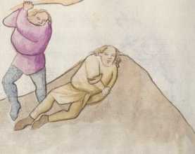 Miniatur am oberen Rand:Kain und Abel
