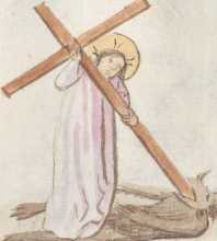 Miniatur am oberen Rand:Christus besiegt...