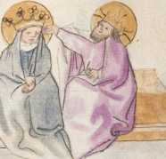 Miniatur am oberen Rand:Maria und Jesus
