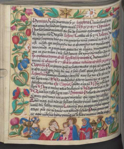 Zierseite mit floralen Motiven. Unten ... din