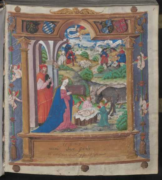 Ganzseitige Miniatur: Weihnachtsdarstellung. An den ... aus