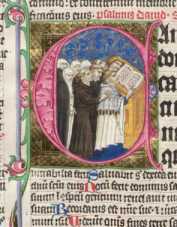 Chor von Mönchen und Nonnen (206r)
