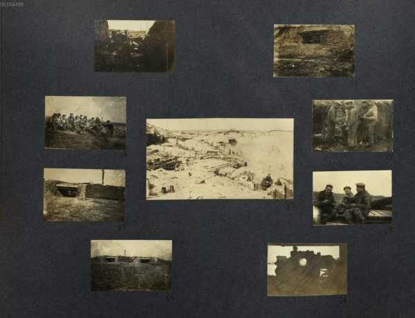 Bild 53-61: Dünenstellung; Bilder aus dem Leben in der Stellung der B. A. K. Treplin (61: das Laufinnere einer Bootskanone).

