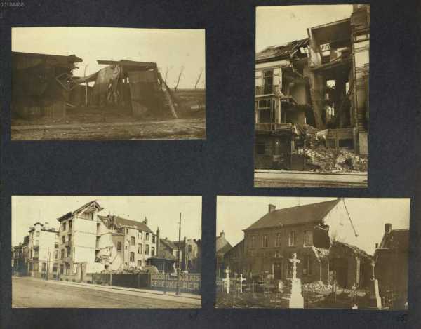 Bild 62-65: Zerschossene Baracke in ... aus