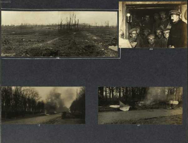 Bild 83 (tlw.); 86-88: 86. Weihnachtsfeier im Stützpunkt C (Mittelgang); 87. 88. notgelandeter Kampfflieger in Bapaume 
