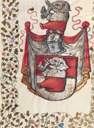 Ganzseitige Miniatur mit Wappen
