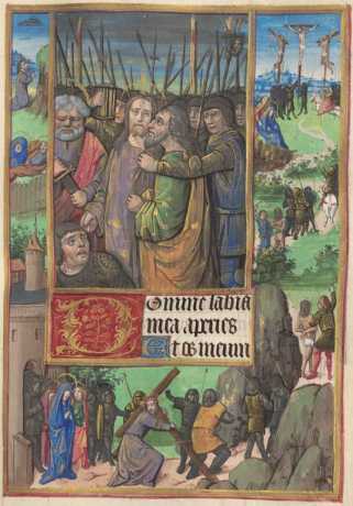 Ganzseitige Miniatur: Gefangennahme Jesu...