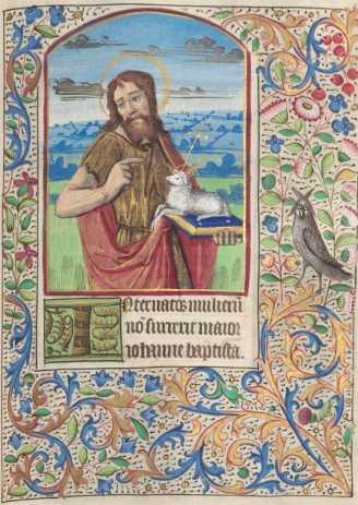 Ganzseitige Miniatur: Johannes der Täuf...