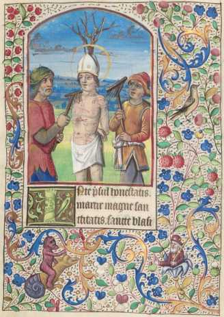 Ganzseitige Miniatur: Hl. Blasius
