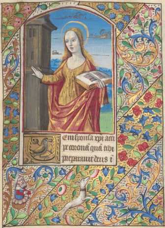 Ganzseitige Miniatur: Hl. Barbara
