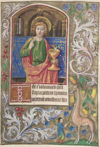 Ganzseitige Miniatur: Hl. Johannes (Apostel)
 ... from