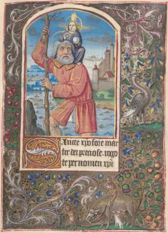 Ganzseitige Miniatur: Hl. Christopherus
 ... from