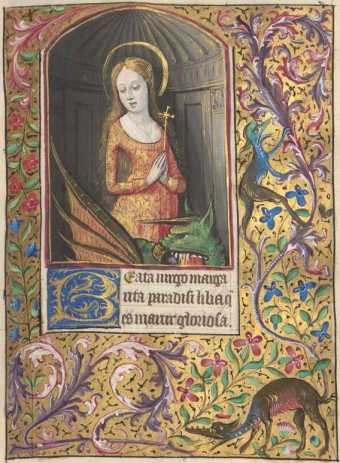 Ganzseitige Miniatur: Hl. Margareta von ... aus