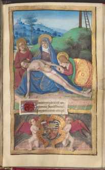 Ganzseitige Miniatur mit Text de