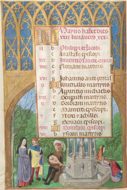 Mai. An gotischem Brunnen auf ... de