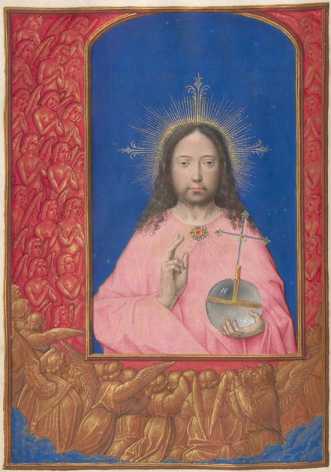 Ganzseitige Miniatur: Christus als Welte...
