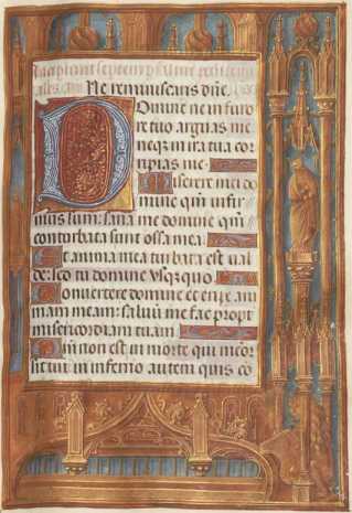 Ganzseitige Miniatur mit Text
