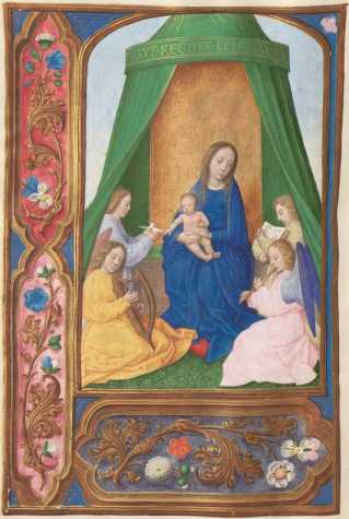 Ganzseitige Miniatur: Maria mit dem Jesu...
