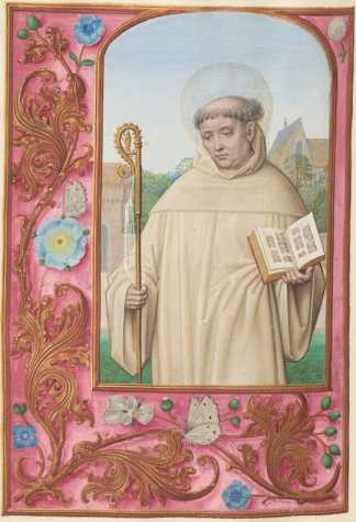 Ganzseitige Miniatur: Hl. Bernhard von C...