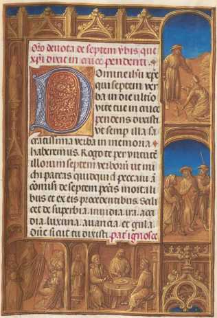 Ganzseitige Miniatur mit Text
