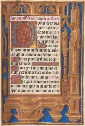 Ganzseitige Miniatur mit Text
