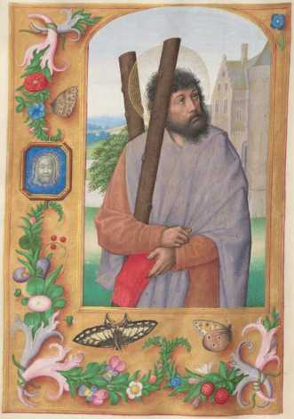 Ganzseitige Miniatur: Hl. Andreas

