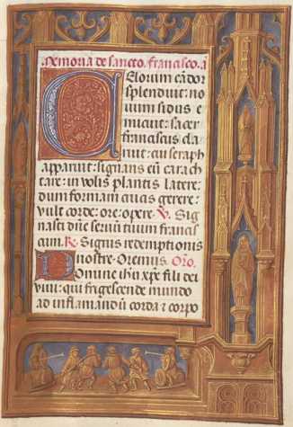 Ganzseitige Miniatur mit Text
