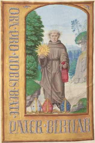 Ganzseitige Miniatur: Hl. Bernhard von C...
