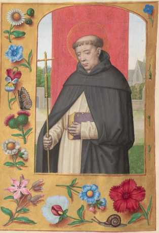 Ganzseitige Miniatur: Hl. Dominicus

