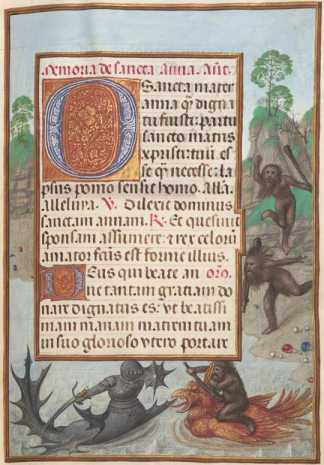 Ganzseitige Miniatur mit Text
