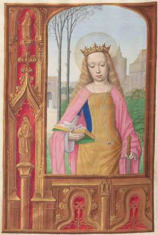 Ganzseitige Miniatur: Hl. Katharina von ...