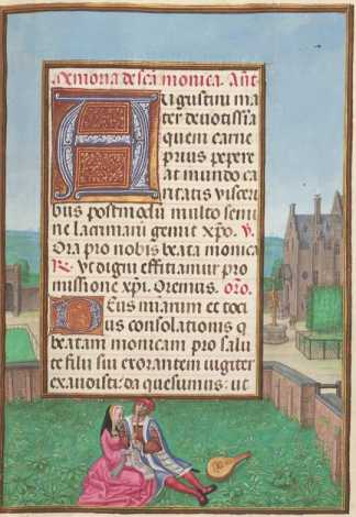 Ganzseitige Miniatur mit Text
