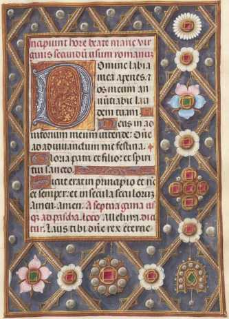 Ganzseitige Miniatur mit Text de
