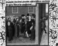 Miniatur mit Rankenwerk und Text ... dans