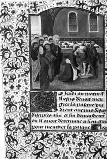 Miniatur mit Rankenwerk und Text ... aus