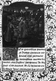 Miniatur mit Rankenwerk und Text ... uit