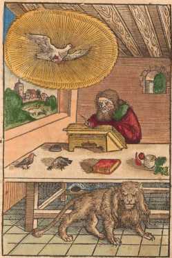 Ganzseitige Abbildung des Evangelisten Markus ... da