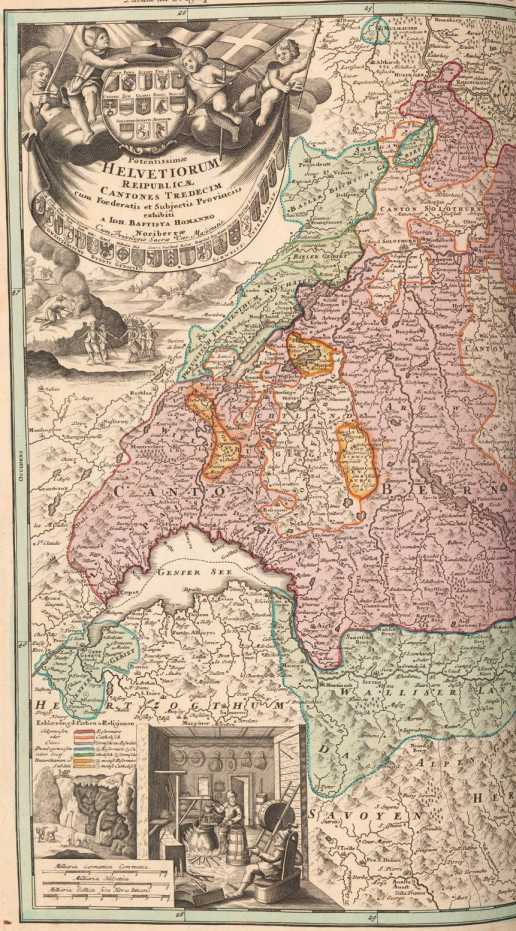 Karte (Kupferstich) über 2 Seiten: ... din