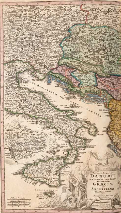  Karte (Kupferstich)über 2 Seiten: ... din