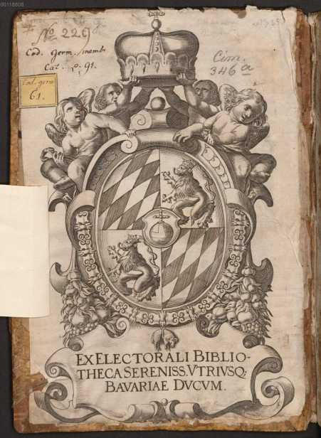 Vorderer Spiegel mit Exlibris der ... uit