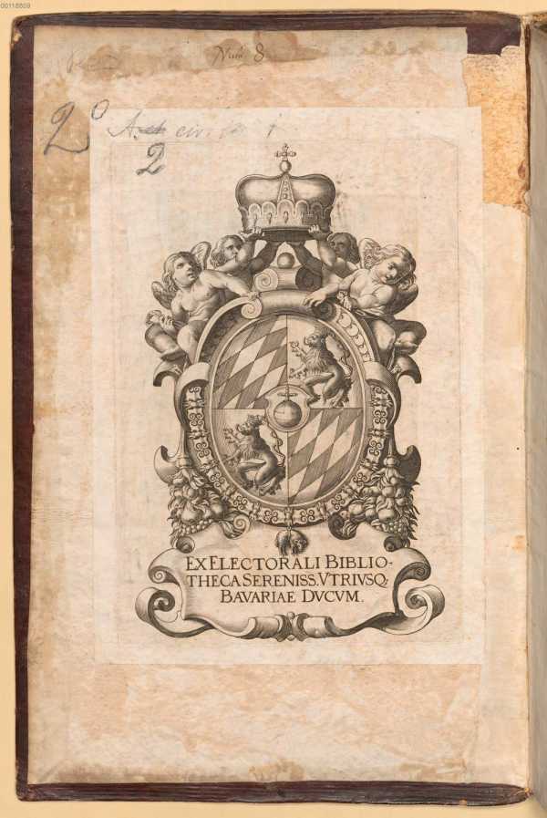 Vorderer Spiegel mit Exlibris der kurfü...