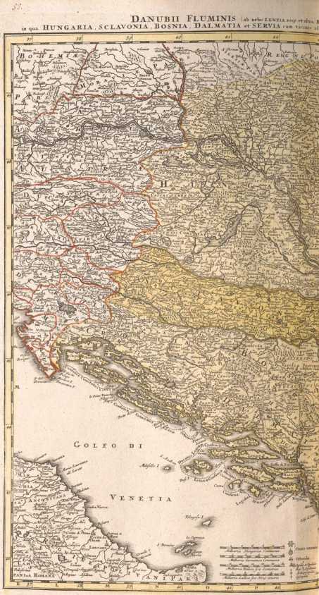 Karte von Dalmatien über zwei ... de