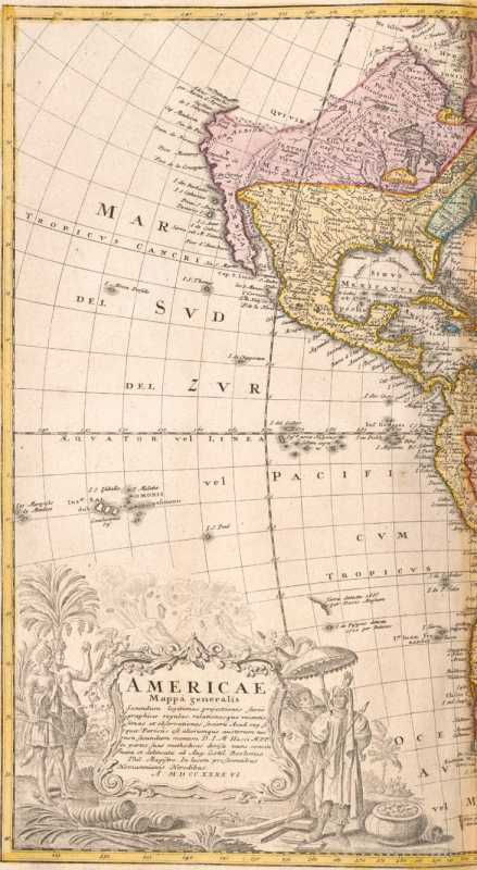 Karte von Amerika über zwei ... de